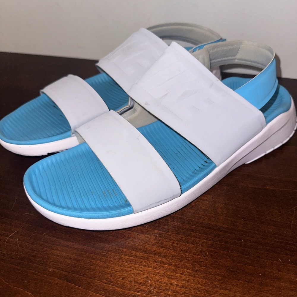 Nike Tanjun Casual Sandals, #882694, Gray/Sky, Synthetic, Womens US Size‎ 10